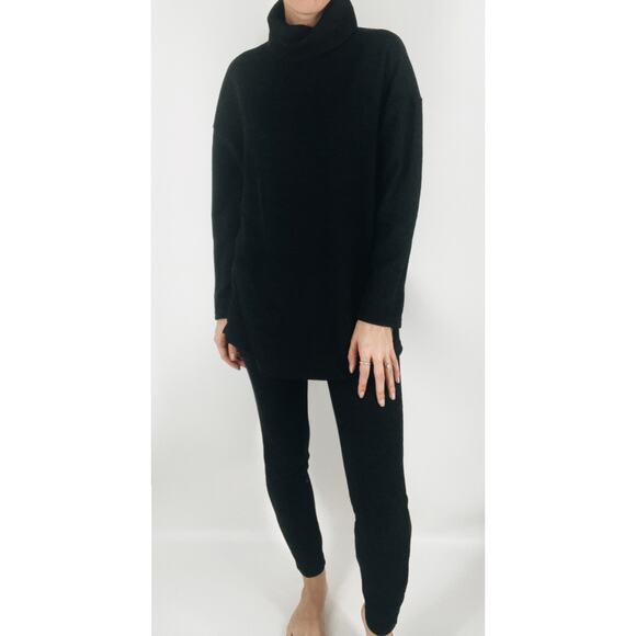 SOLD OUT NWOT SHEIN Ribbed Black Turtleneck Set with Leggings Size Small - Picture 3 of 6